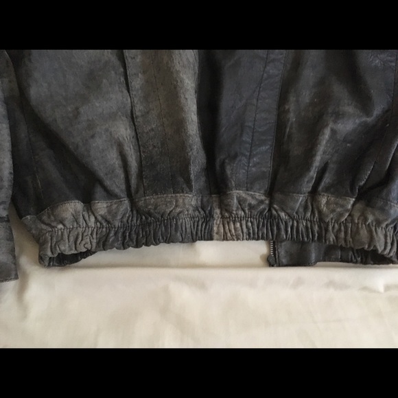 LEATHER vintage Distressed Suede Jacket - Picture 5 of 7